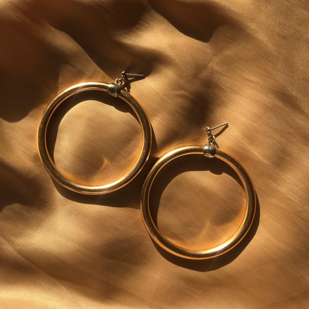 Rose gold hoops